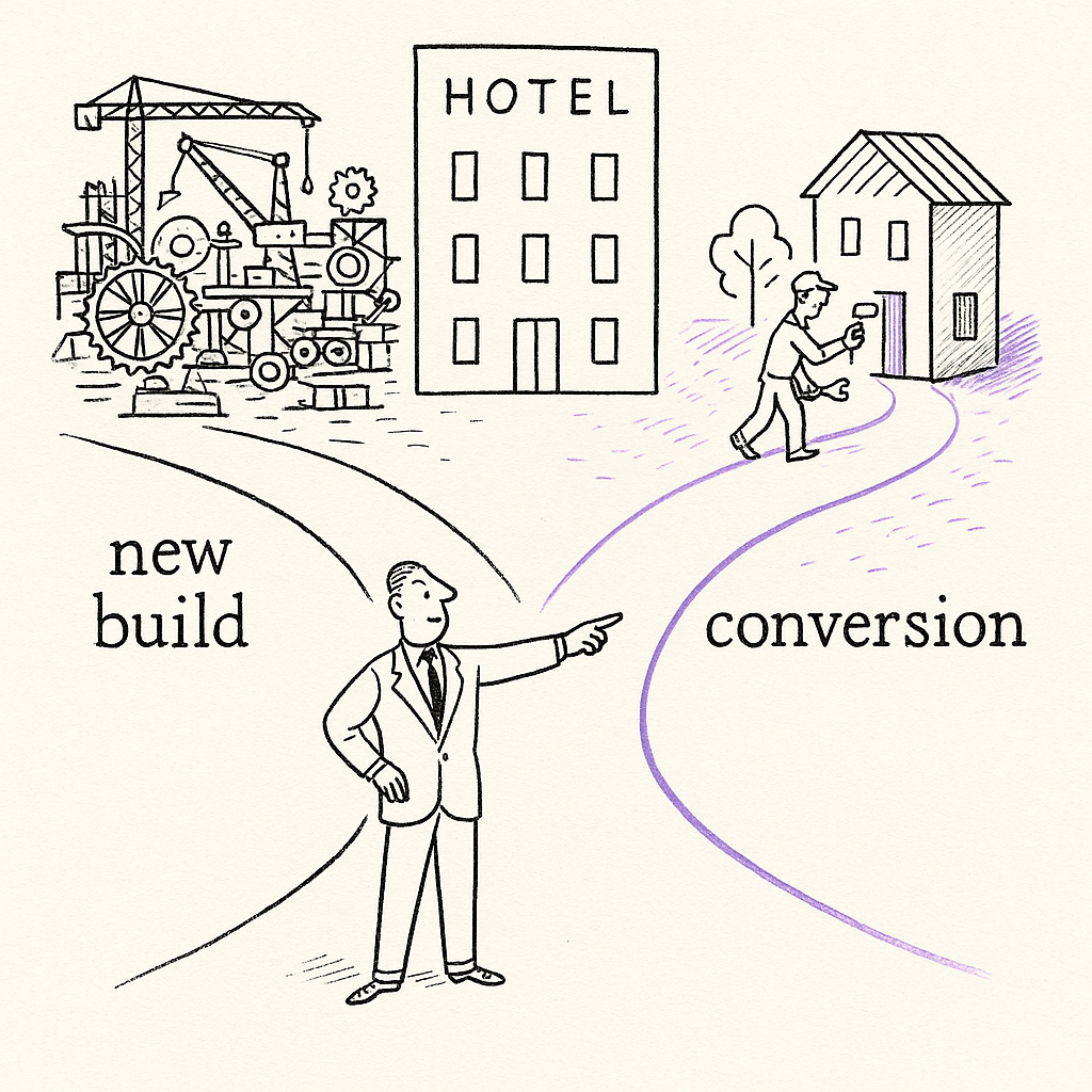 Development executives choosing disciplined conversions over speculative new builds