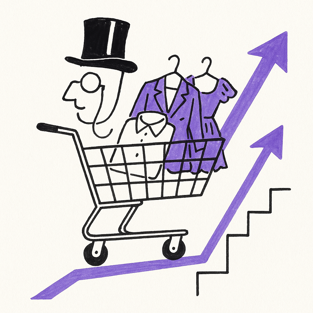 A visual representation of Walmart's strategy to capture higher-income fashion customers