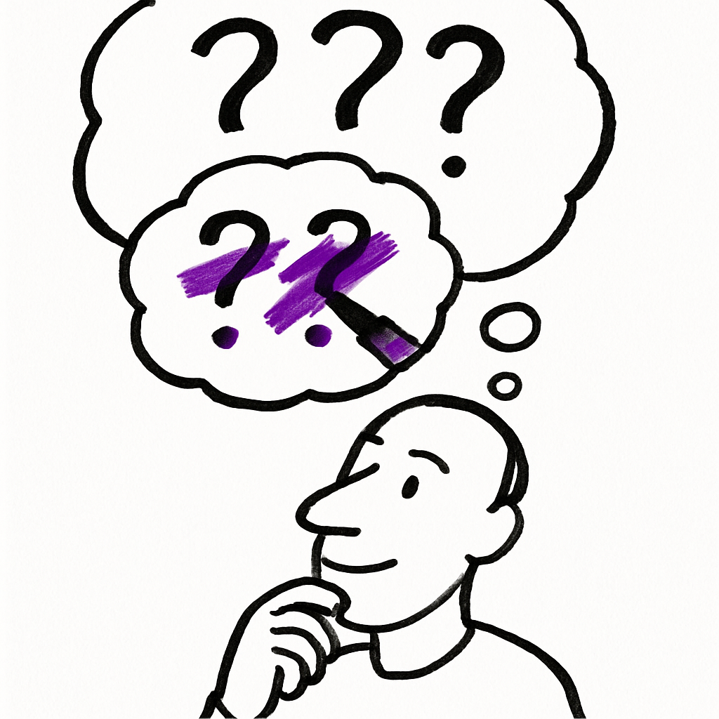 Conceptual illustration of the power of questioning your doubts